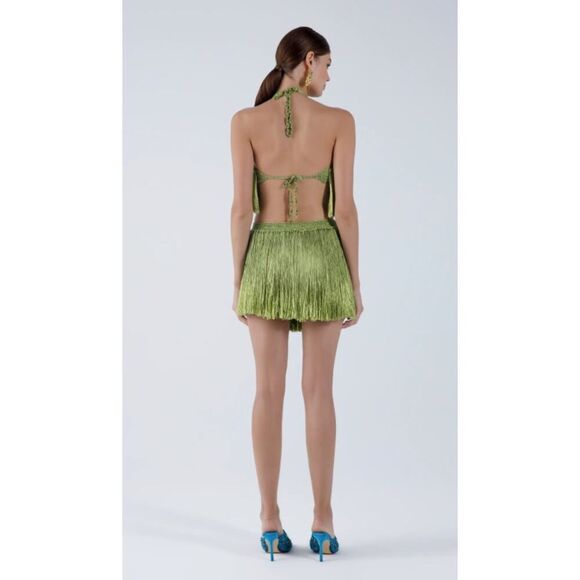 MYBEACHYSIDE Hand-Crochet Fringed Mini Skirt - Size XS-S - NWT - Picture 2 of 5
